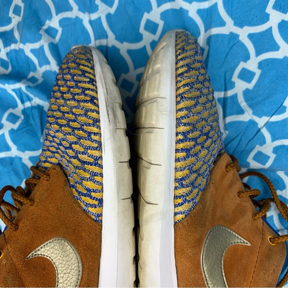 Nike Men’s size 10 Roshe NM flyknit PRM premium brown mocha navy casual sneakers - Picture 11 of 11